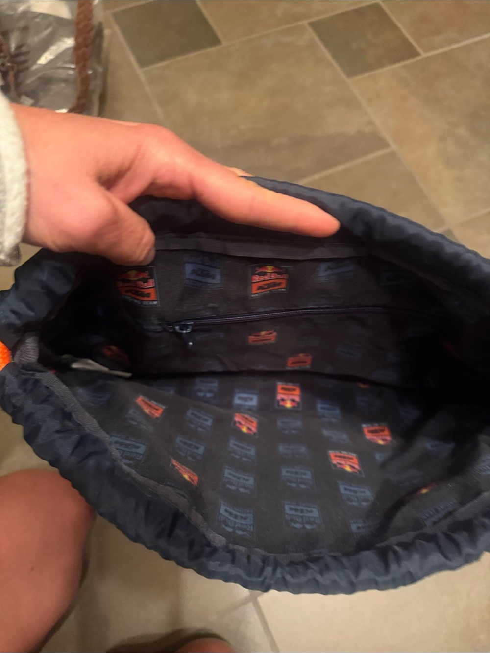 KTM REDBULL Racing Team Navy & Orange Drawstring bag - Picture 4 of 4